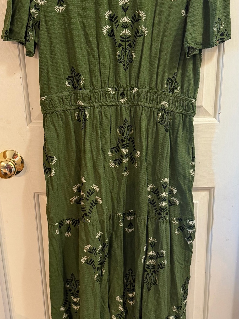 Knox Rose Olive Green Floral Maxi Wrap Dress - Picture 4 of 5